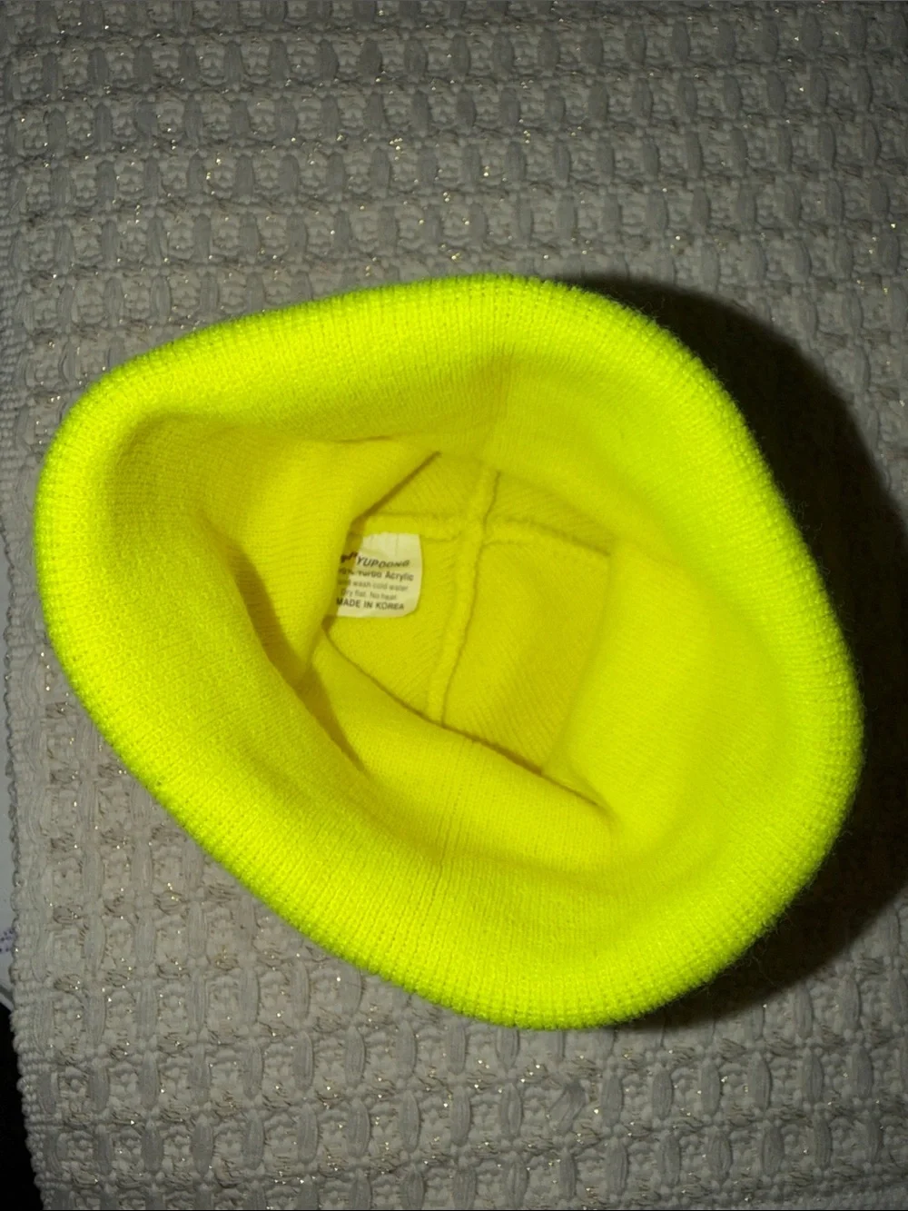 NWOT Anti Social Social Club Neon Yellow Knit Beanie with Pink Embroidered Logo